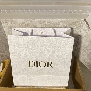 Dior White and Gold Gift Bag